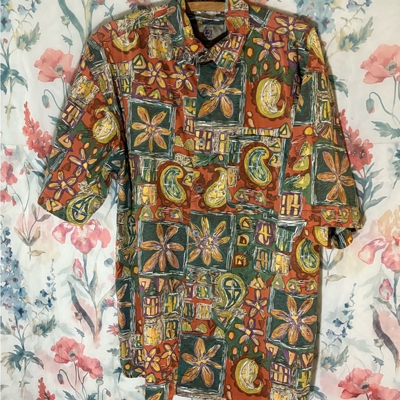 Vintage The Territory Ahead Vibrant Orange and Green Graphic Shirt - Picture 2 of 9